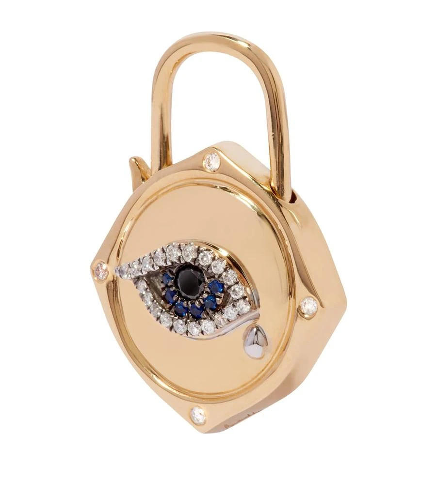 Annoushka Yellow Gold, Diamond and Sapphire Lovelock Evil Eye Charm 1