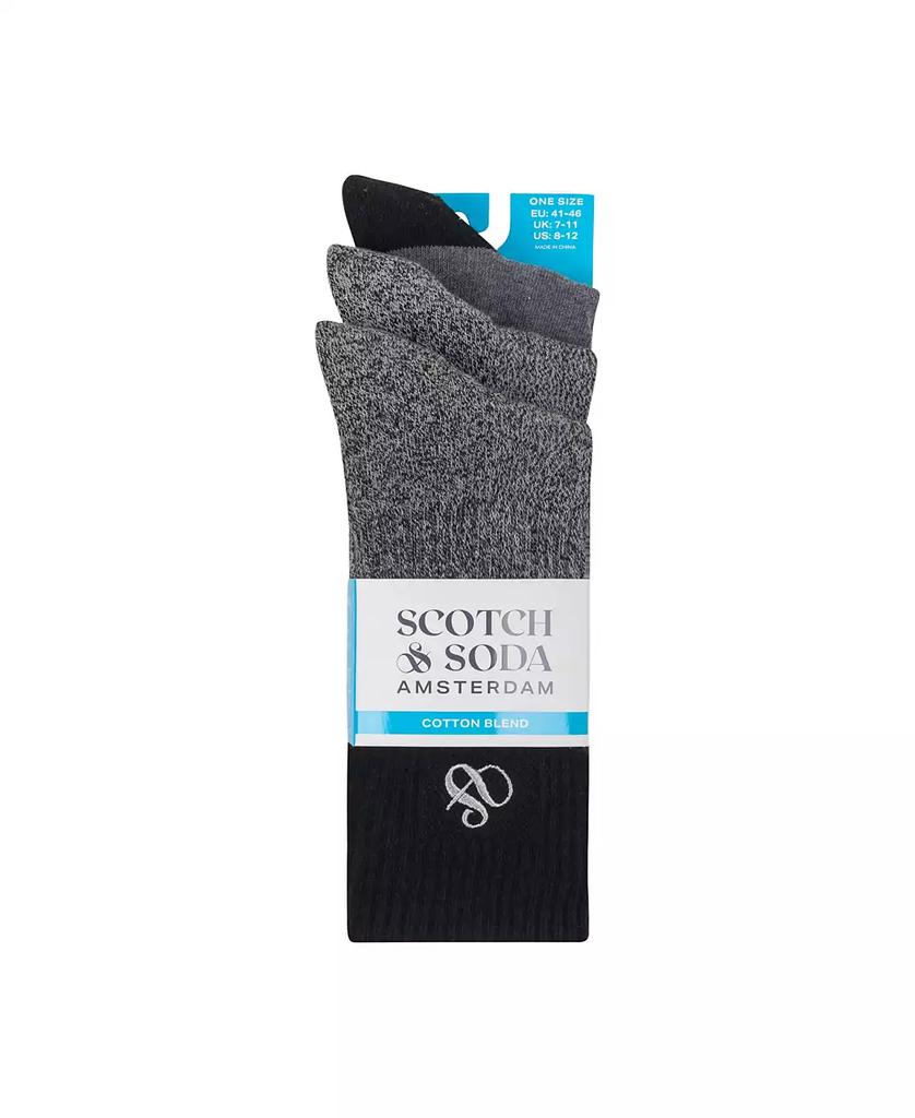 Scotch & Soda Men's 3-Pack Ribbed Cushion Crew Socks