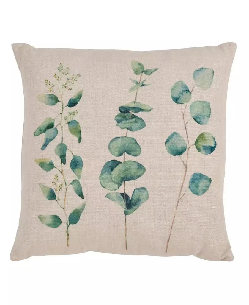 Saro Lifestyle Eucalyptus Printed Decorative Pillow, 18" x 18"