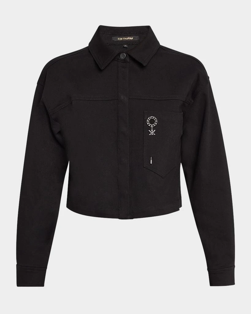 Kobi Halperin Teagan Cropped Brooch-Embellished Jacket 1