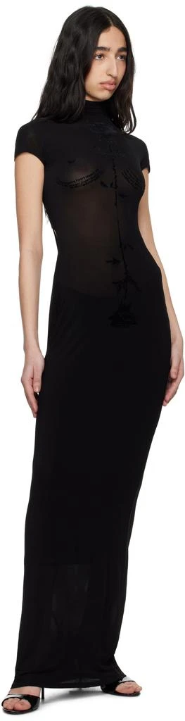 Jean Paul Gaultier Black Light Viscose Jersey Sleeveless Maxi Dress 4