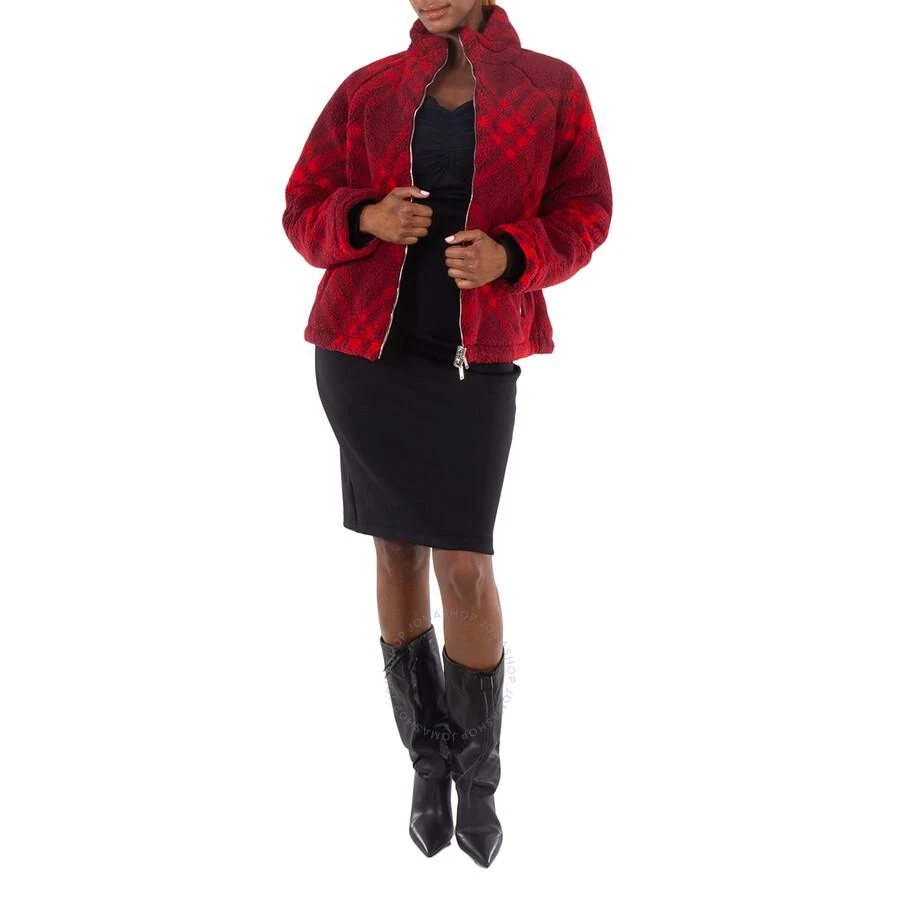 Burberry Ladies Reversible Checked Fleece Bomber Jacket 1