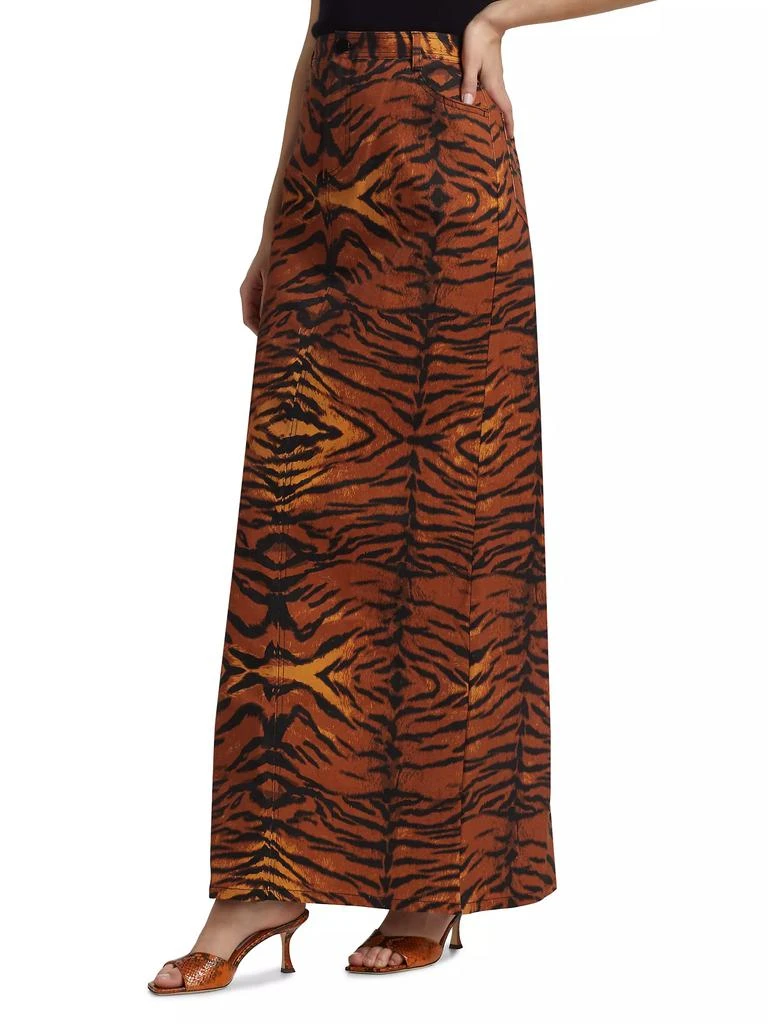 BruceGlen Tiger Denim Maxi Skirt 4