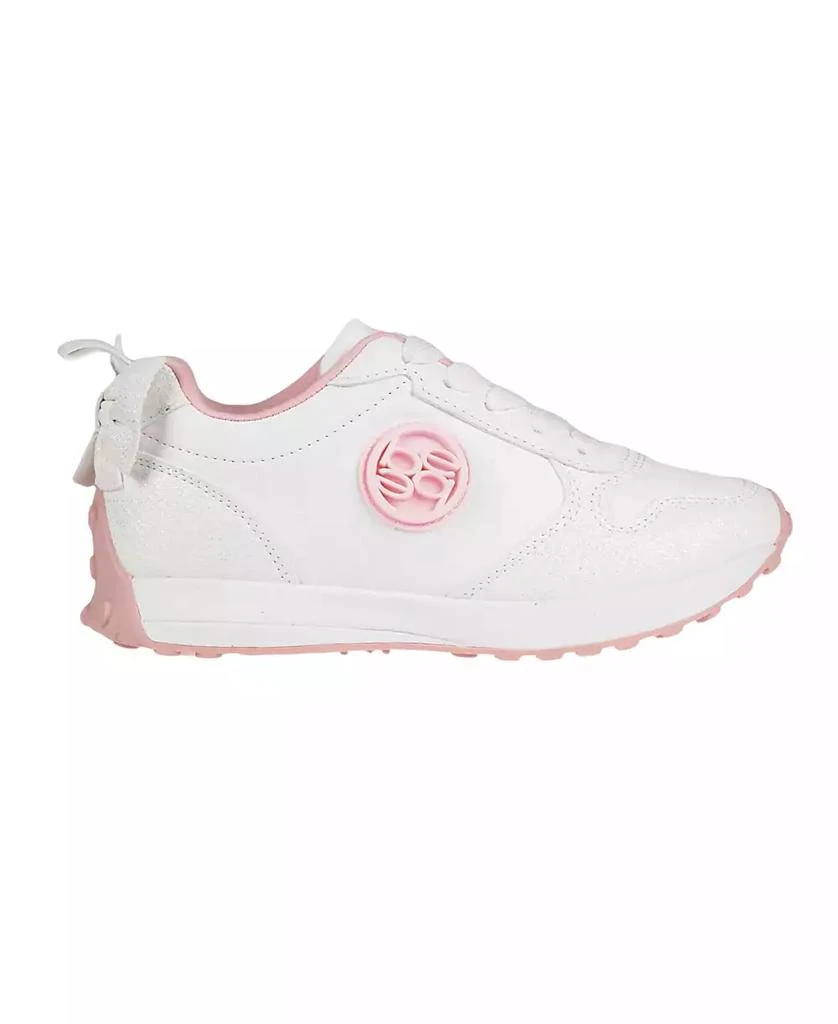 Bebe Little Girls with Bebe Medallion and Double Layer Bow at Back Jogger Sneakers 2