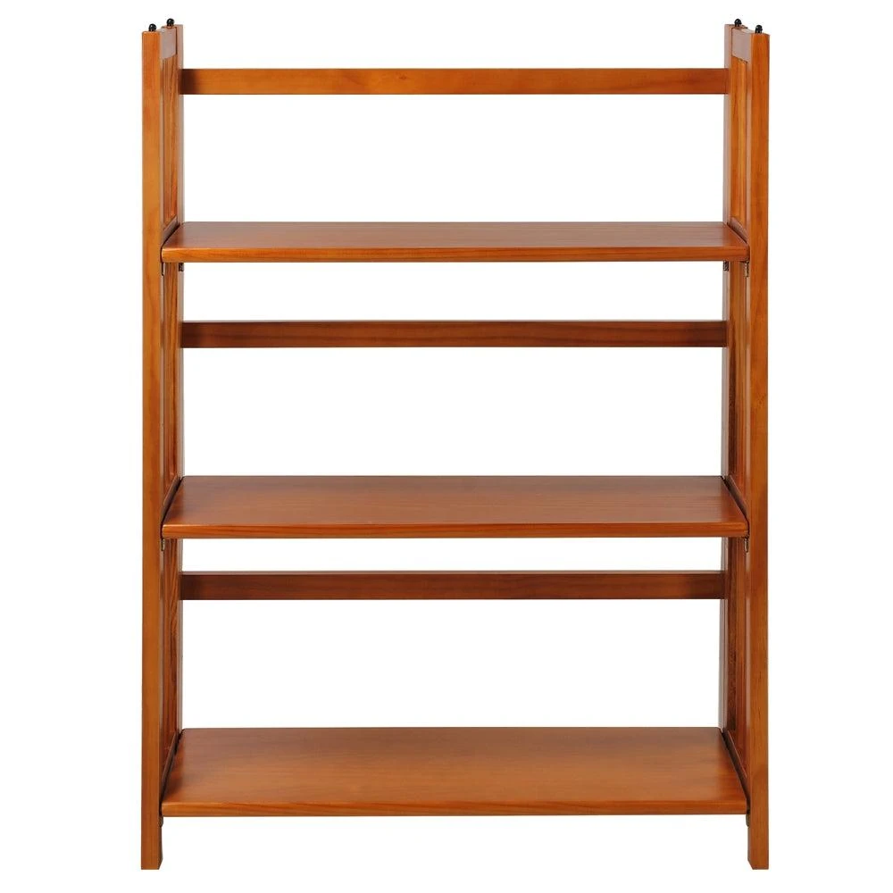 Casual Home 3-Shelf Folding Stackable Bookcase 27.5" Wide-Honey Oak 3