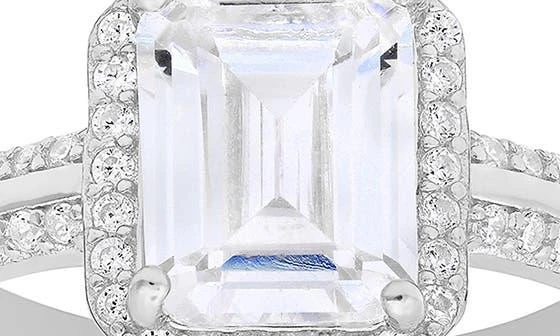 Queen Jewels Sterling Silver Emerald Cut CZ Ring 4