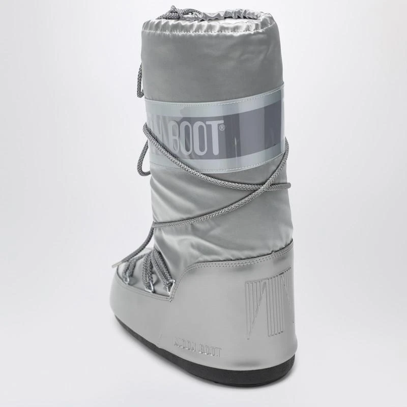 Moon Boot Icon Glace silver satin boots 4