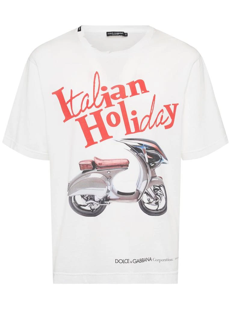 Dolce & Gabbana Italian Holiday Print Jersey T-shirt 1