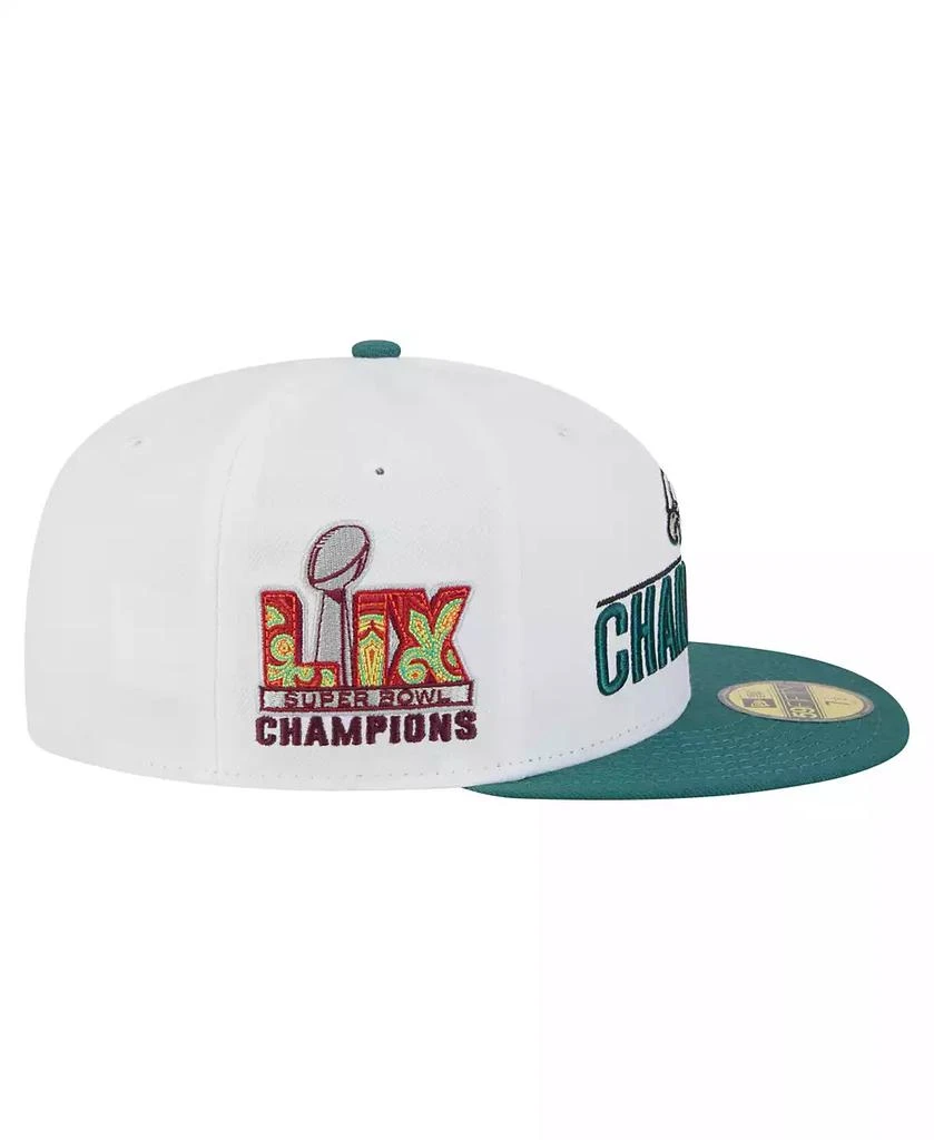 New Era Men's White/Midnight Green Philadelphia Eagles Super Bowl LIX Champions 59FIFTY Fitted Hat 5