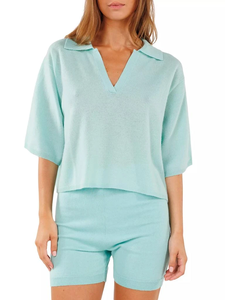 CRUSH CASHMERE Zuma Cashmere Polo Top 1