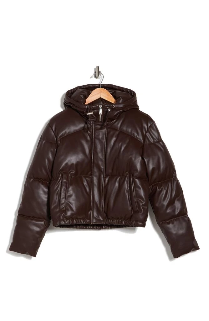 Sam Edelman Faux Leather Hooded Crop Puffer Jacket 4