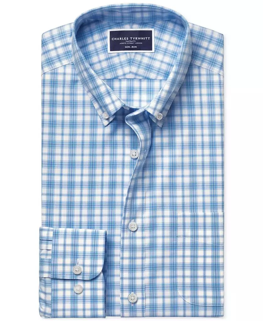 Charles Tyrwhitt Men's Slim Fit Long Sleeve Tattersall Button-Down Shirt 7