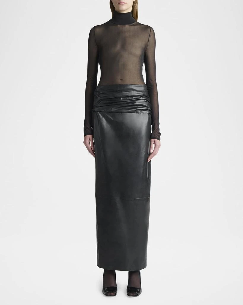 Khaite Wilner Leather Midi Skirt 2