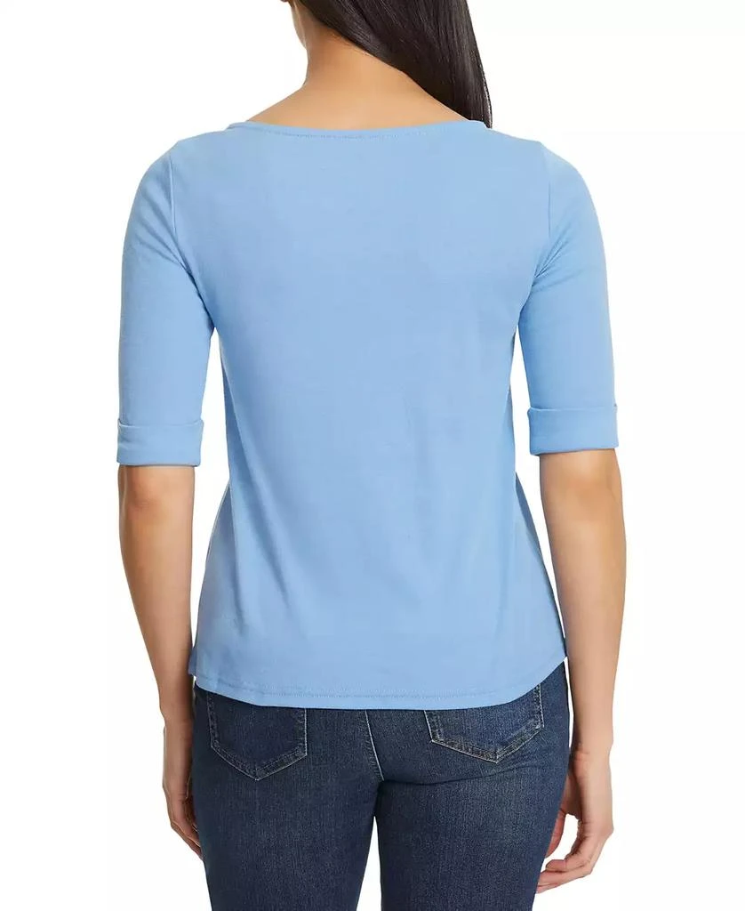 Gloria Vanderbilt Women's Alanis Cotton-Blend 3/4-Sleeve T-Shirt 2