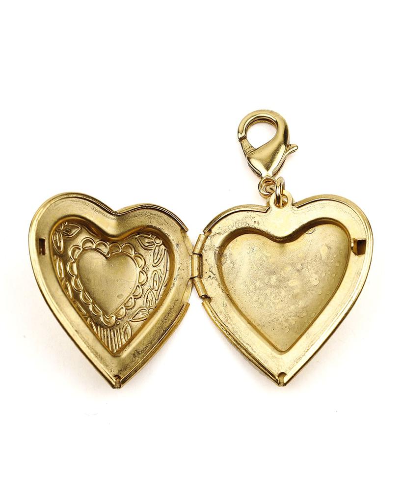 BEN-AMUN Heart Locket Charm w/ Floral Detail