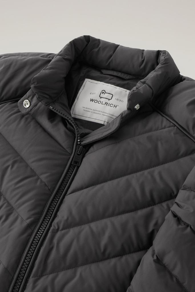 Woolrich Short Padded Jacket with Chevron Quilting - Women - Black