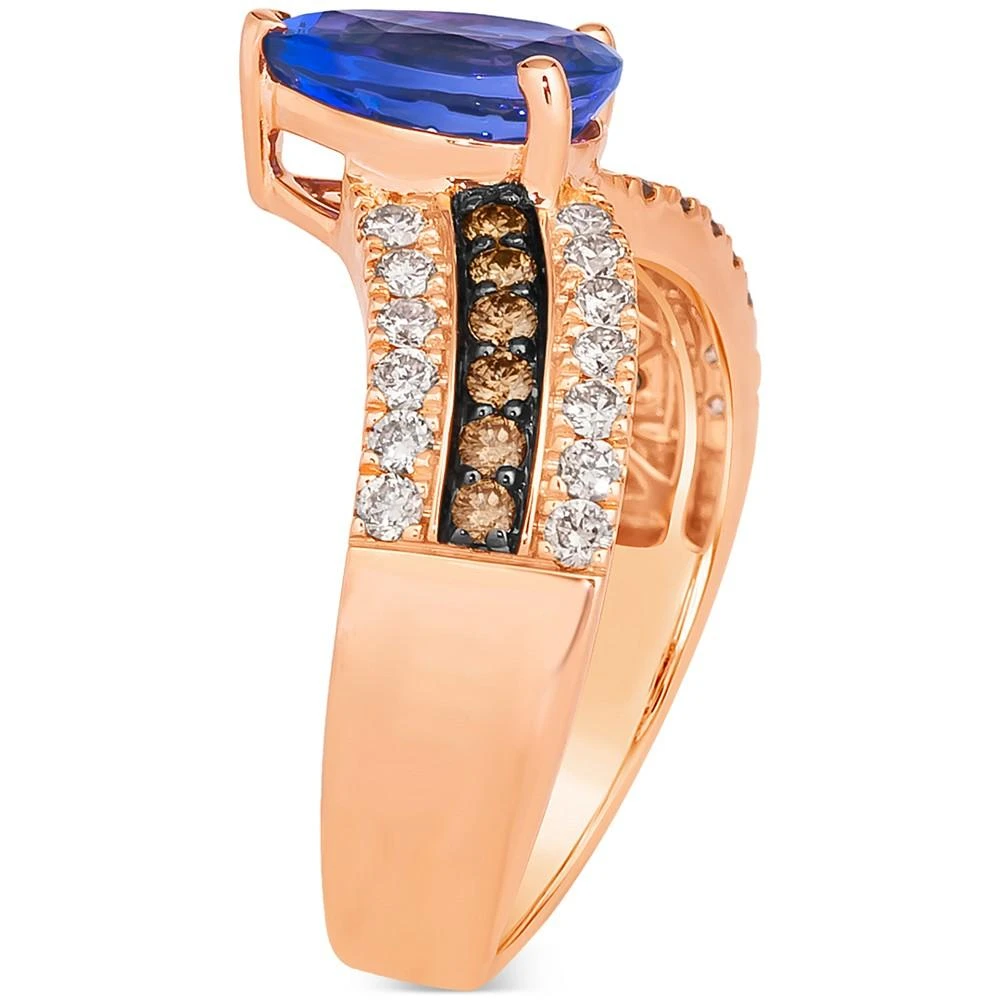Le Vian Blueberry Tanzanite (1-1/2 ct. t.w.) & Diamond (3/4 ct. t.w.) V Ring in 14k Rose Gold 6