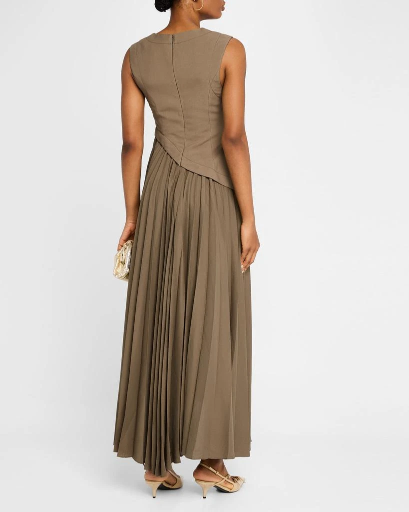 Acler Fairfield V-Neck Pleated Maxi Dress 3