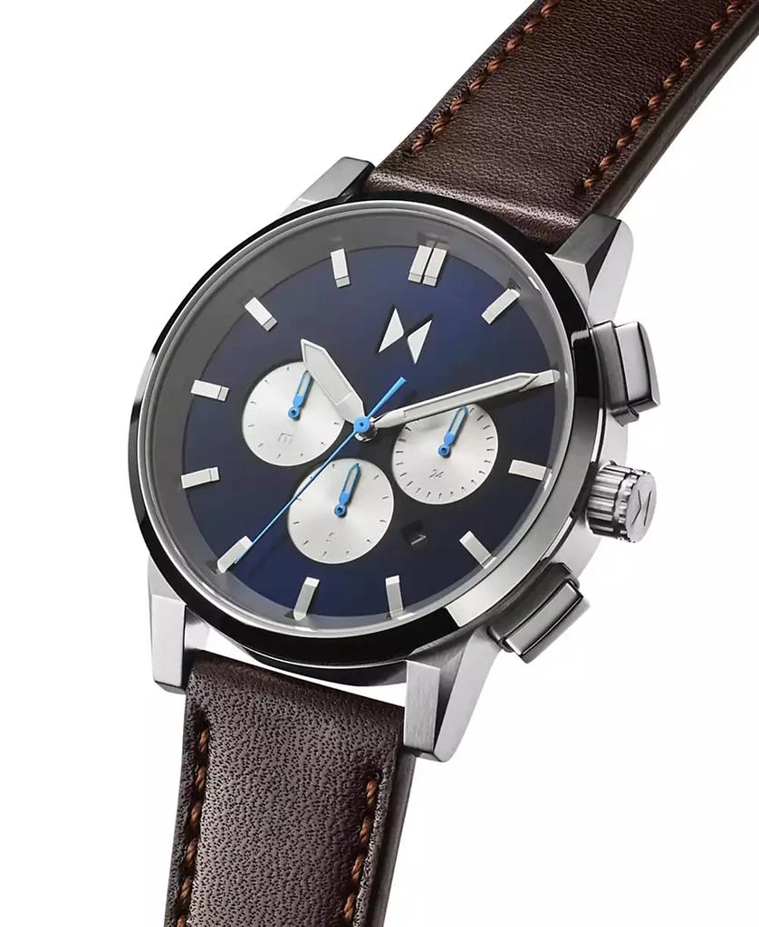 MVMT Men's Chrono II Dark Brown Leather Strap Watch 3