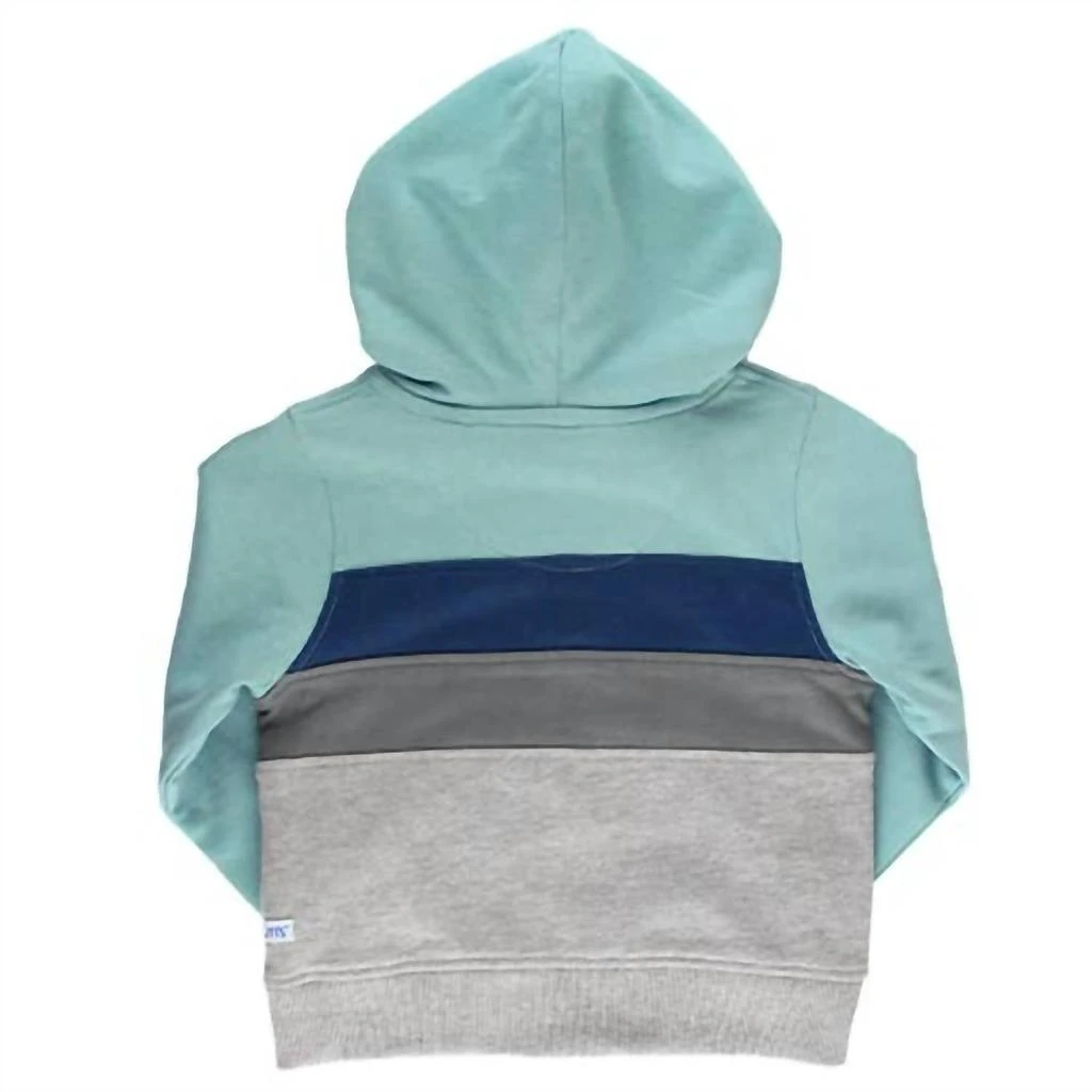 RuffleButts Boy
s Antique Color Block Hoodie In Blue 3