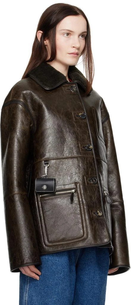 Saks Potts Brown Ada Reversible Leather Jacket 2