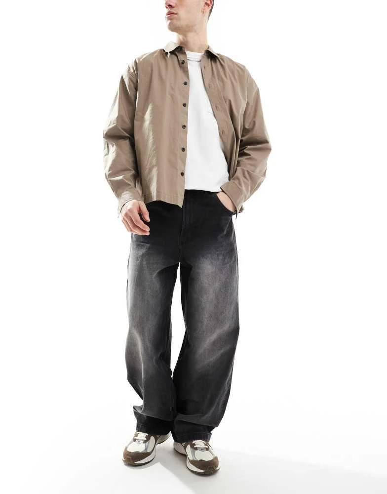 Bershka Bershka super baggy fit jeans in black 1