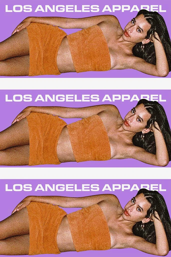Los Angeles Apparel RLH767 - 2 Tone Suede Ottoman Tube Top 2