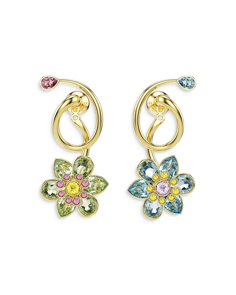 Swarovski Idyllia Crystal Flower Asymmetrical Drop Earrings 5