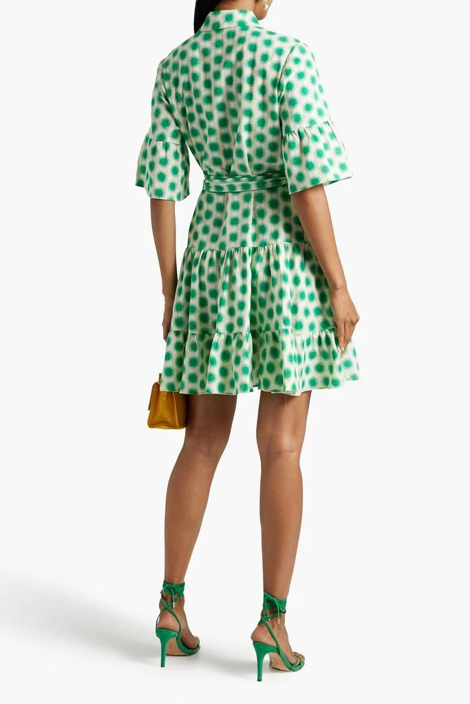 DIANE VON FURSTENBERG Beata gathered printed cotton-jacquard mini shirt dress 3