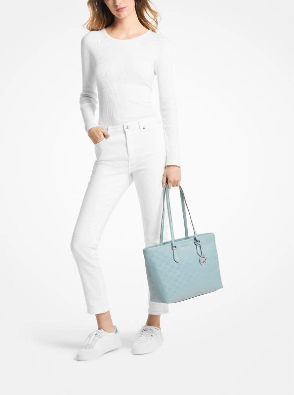Michael Kors Sheila Large Woven Logo Nylon Tote Bag 3