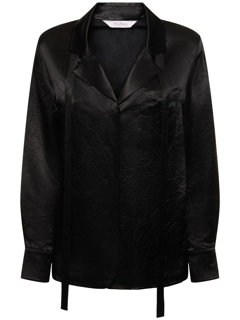Max Mara Vignola Satin Shirt W/ Self-tie Scarf 1