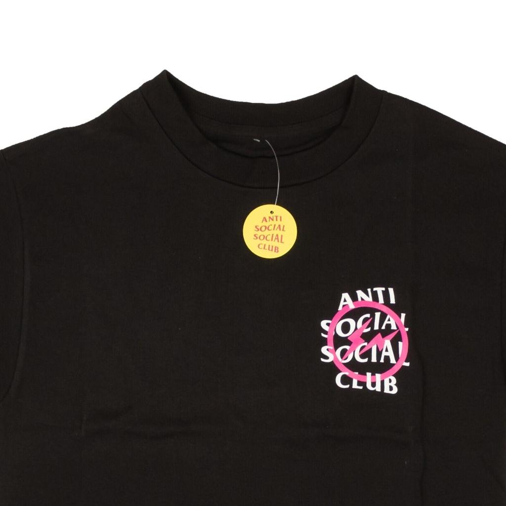 Anti Social Social Club Black And Pink Fragment Bolt T-Shirt
