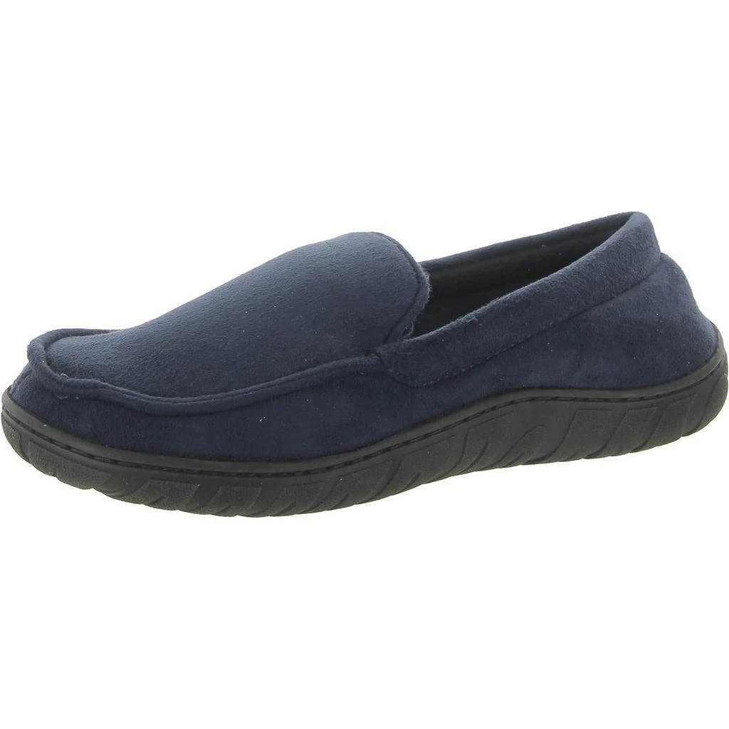 Totes Mens Faux Suede Faux Fur Lined Loafer Slippers 2