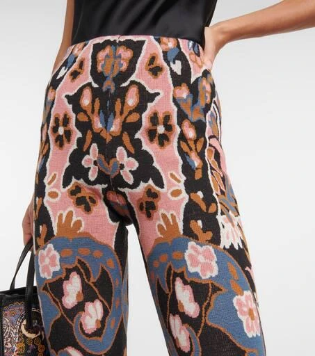 ETRO Floral high-rise flared wool pants 4