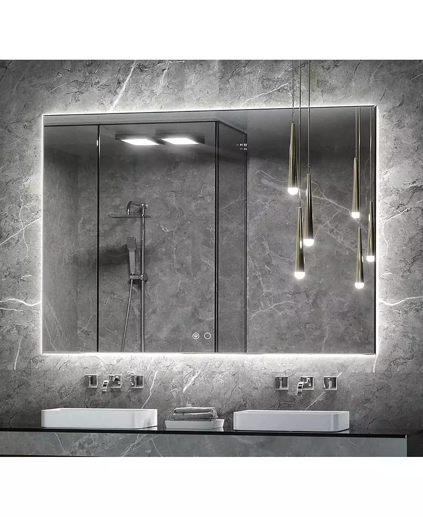 keonjinn LED Backlit Frameless Lighted Bathroom Wall Mirror Vanity Mirror Brightness Adjust