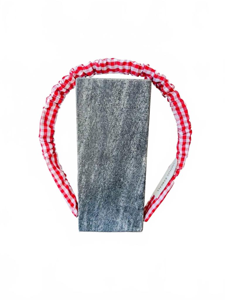 Loeffler Randall Sabine Scrunched Headband Set In Red & White