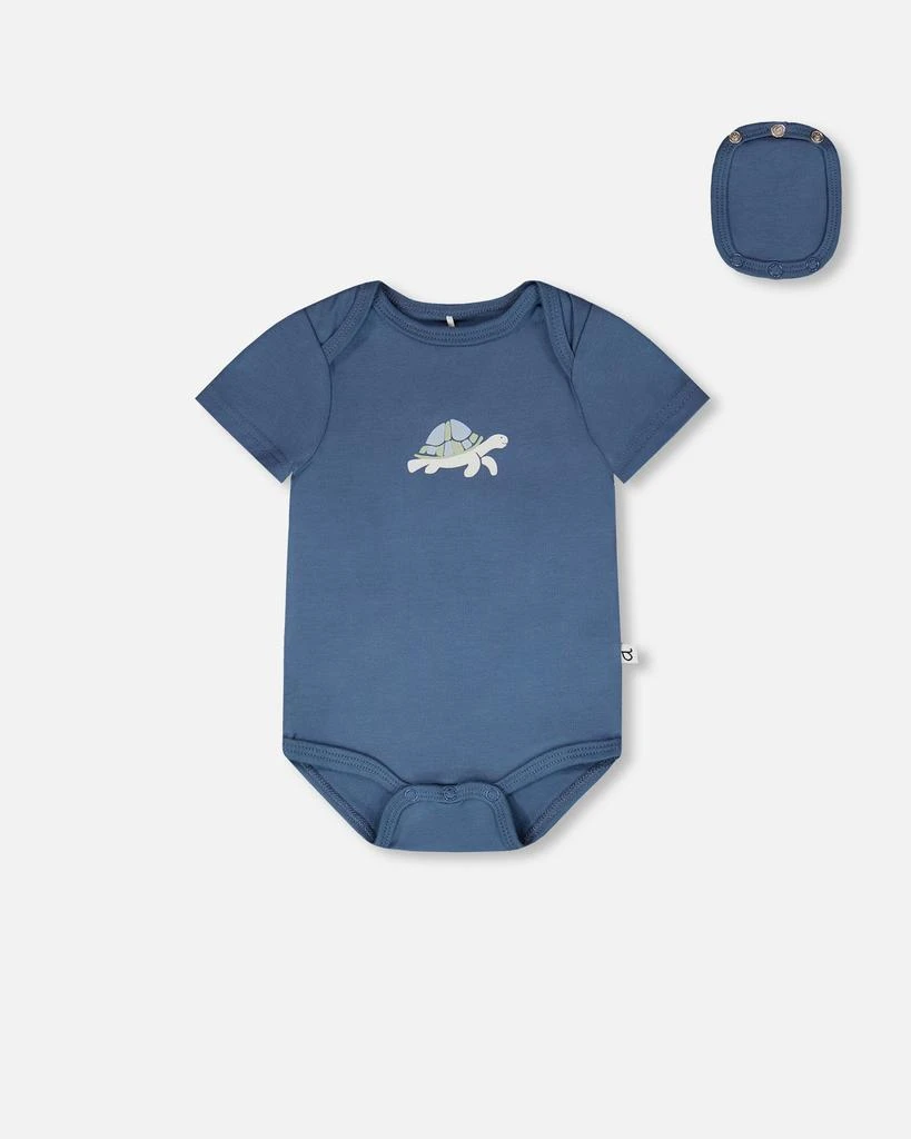 Deux par Deux Evolutive Organic Cotton Jersey Onesie Medium Blue