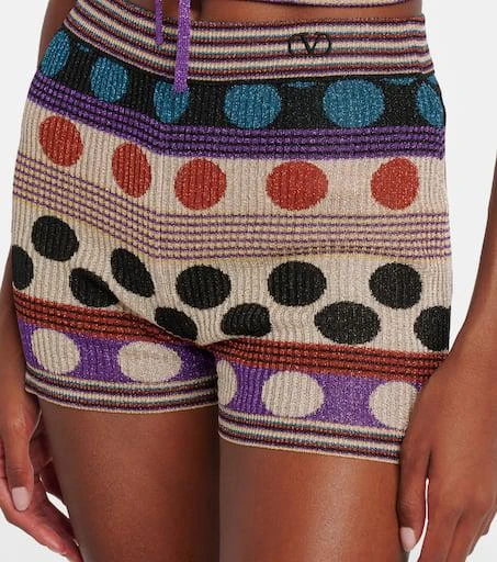 Valentino Polka-dot jacquard lamé shorts 4
