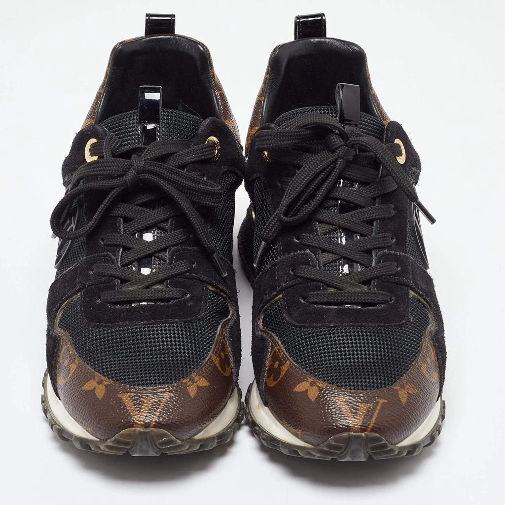 Louis Vuitton Louis Vuitton Black/Brown Monogram Canvas and Mesh Run Away Low Top Sneakers Size 37 3