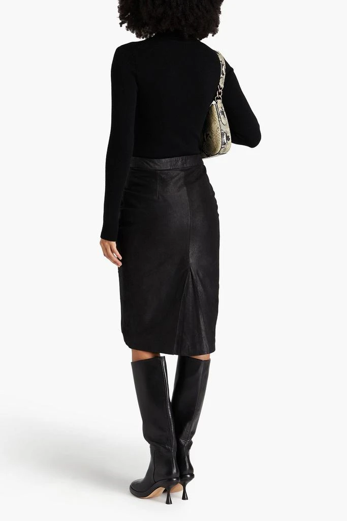 MUUBAA Zip-detailed textured-leather skirt 3