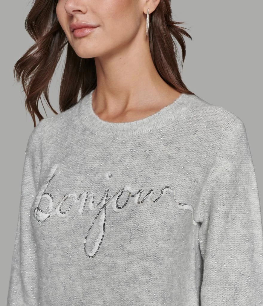 Karl Lagerfeld Paris BONJOUR SCRIPT LUREX SWEATER 5