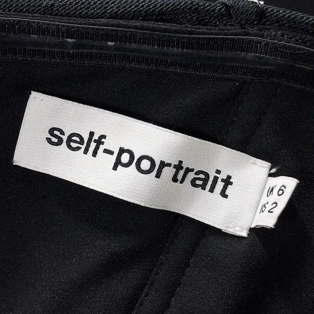 Self Portrait Off-Shoulder Sweetheart Neckline Jumpsuit in Black Polyester 3