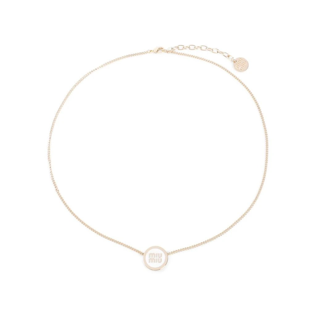Miu Miu Miu Miu Logo-Detailed Round Necklace 1