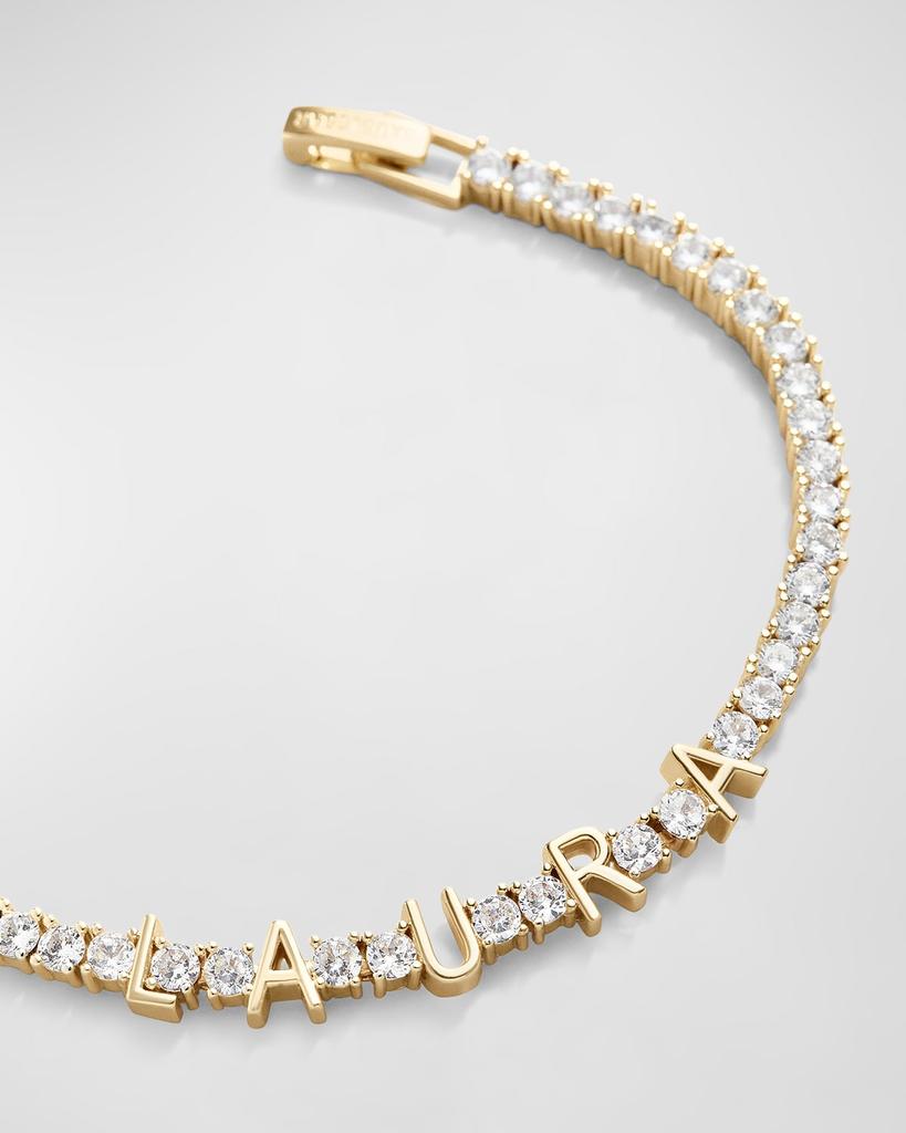 BAUBLEBAR Custom Spaced Letter Cubic Zirconia Tennis Bracelet