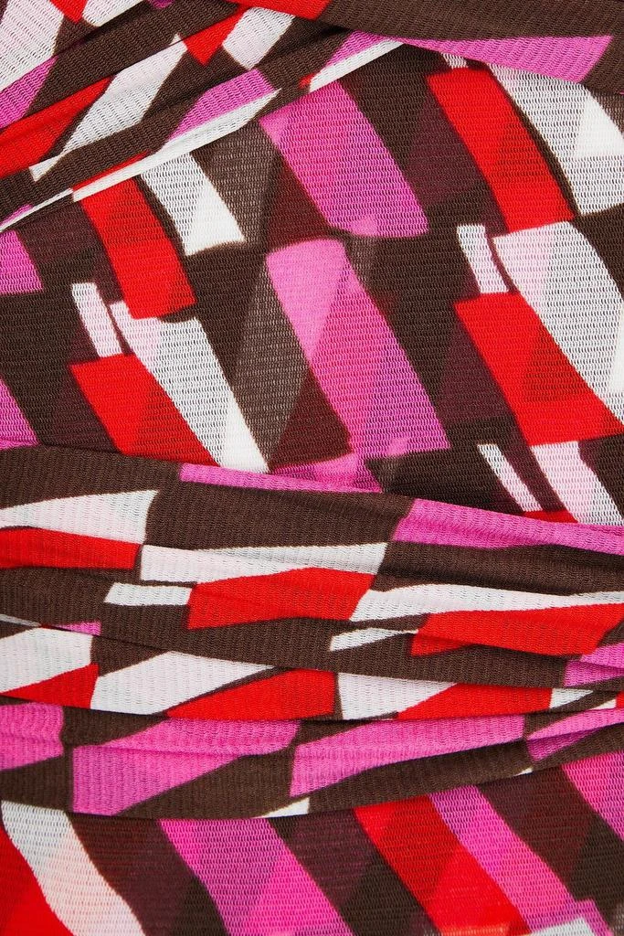 Diane von Furstenberg Abbie wrap-effect printed mesh bodysuit 4