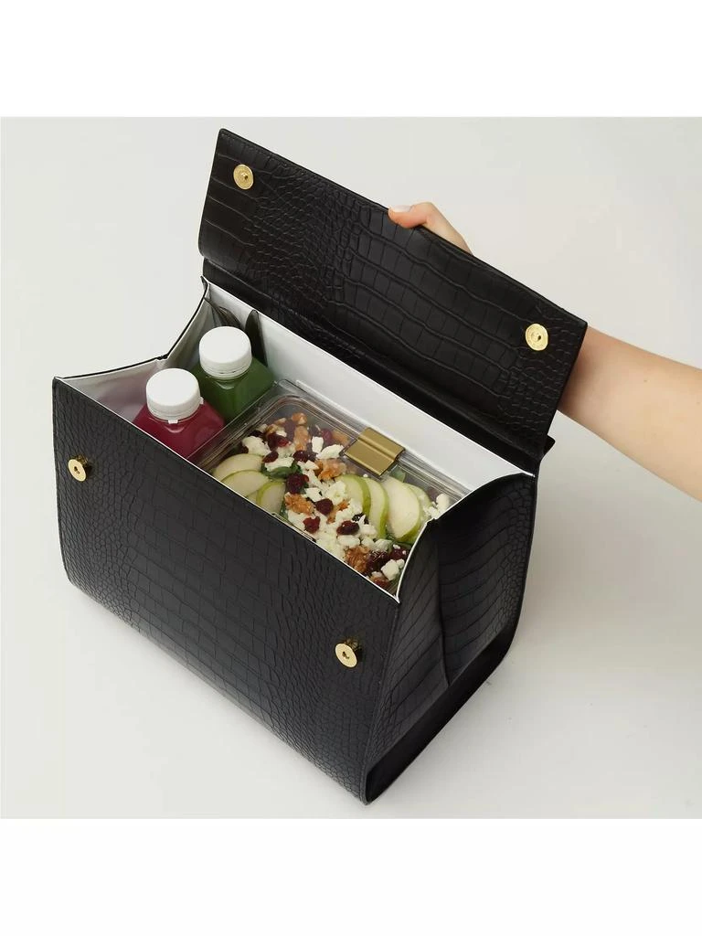 Modern Picnic The Large Luncher Crocodile-Embossed Vegan Leather Bag 3