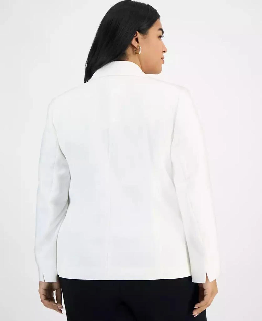 Kasper Plus Size Stretch Crepe One-Button Blazer 2