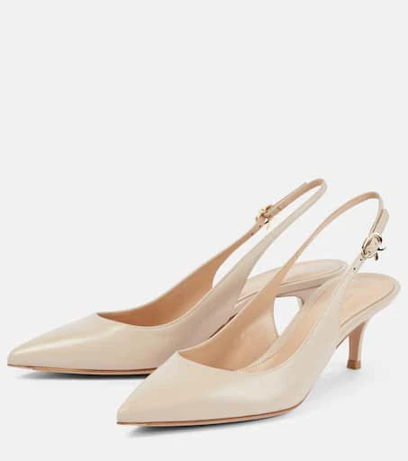 Gianvito Rossi Ribbon Sling leather slingback pumps 5