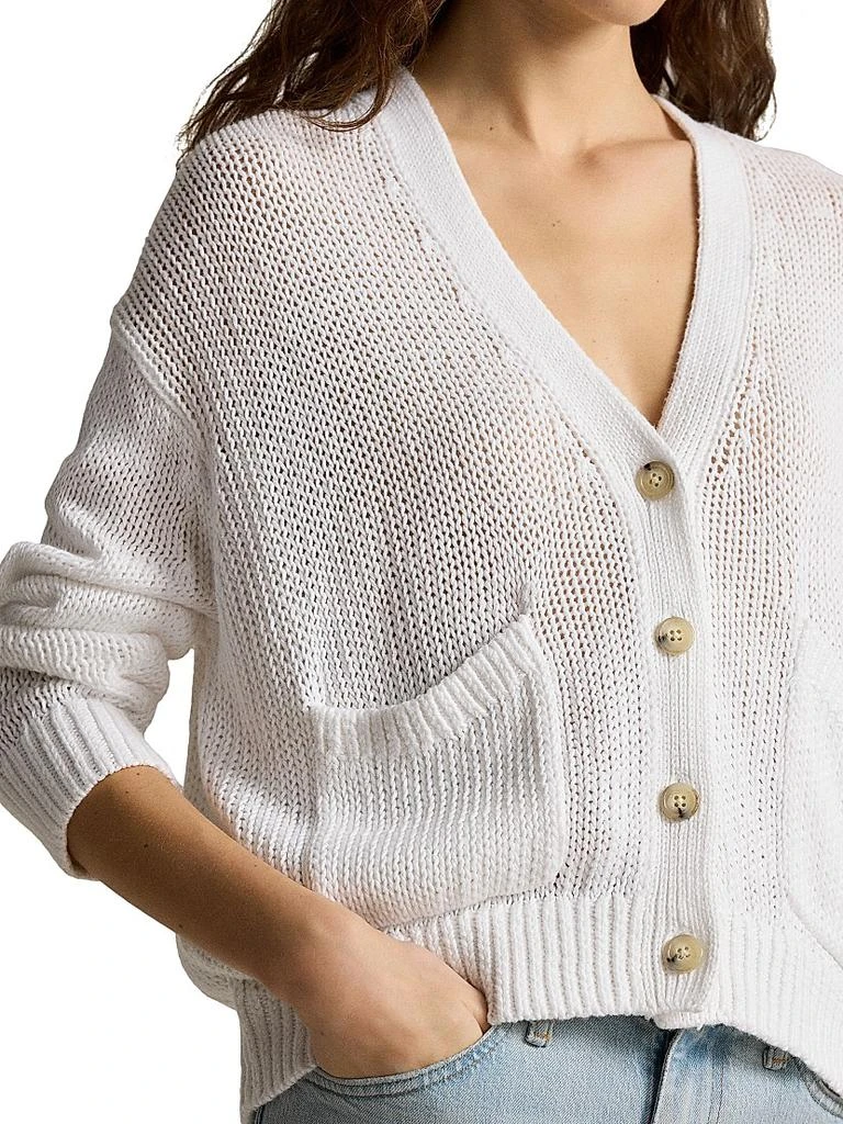 Ralph Lauren Linen-Cotton V-Neck Cardigan 6