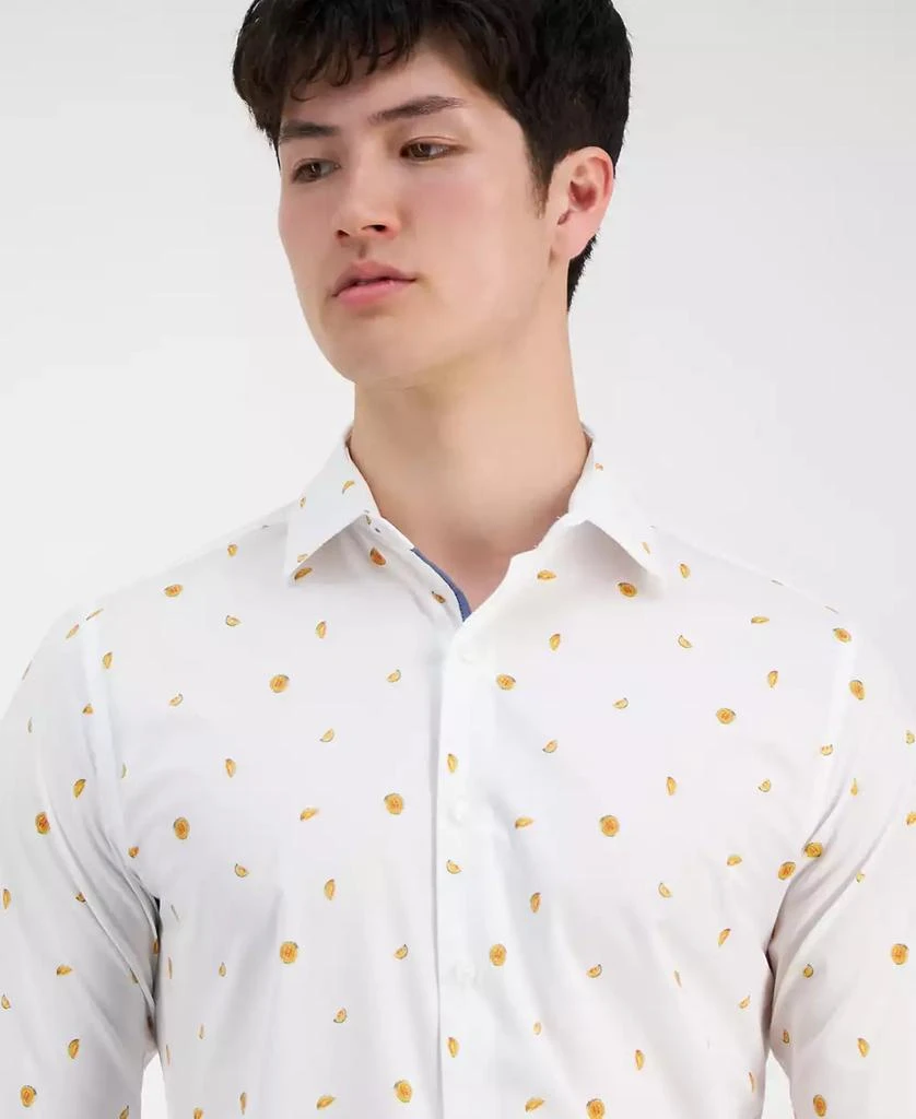 Bar III Men's Slim-Fit Melon-Print Dress Shirt, Created for Macy's 3